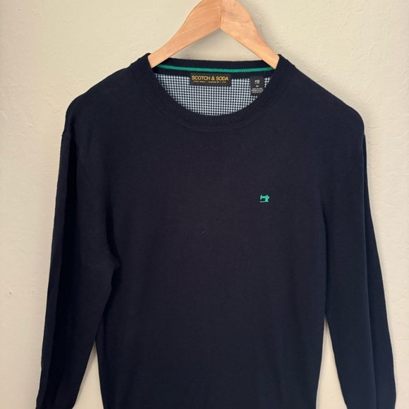 SCOTCH & SODA Classic Wool Cotton Blend Crewneck Sweater Blue Lightweight Size M - Picture 14 of 14